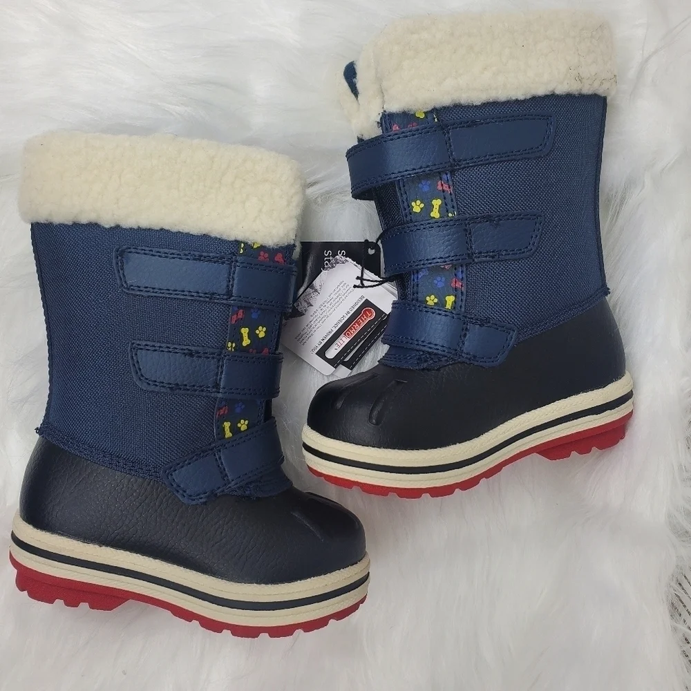 Boys Paw Patrol Multicolored Thermolite Snow Winter Boots Size 5 -22F Stay Warm.